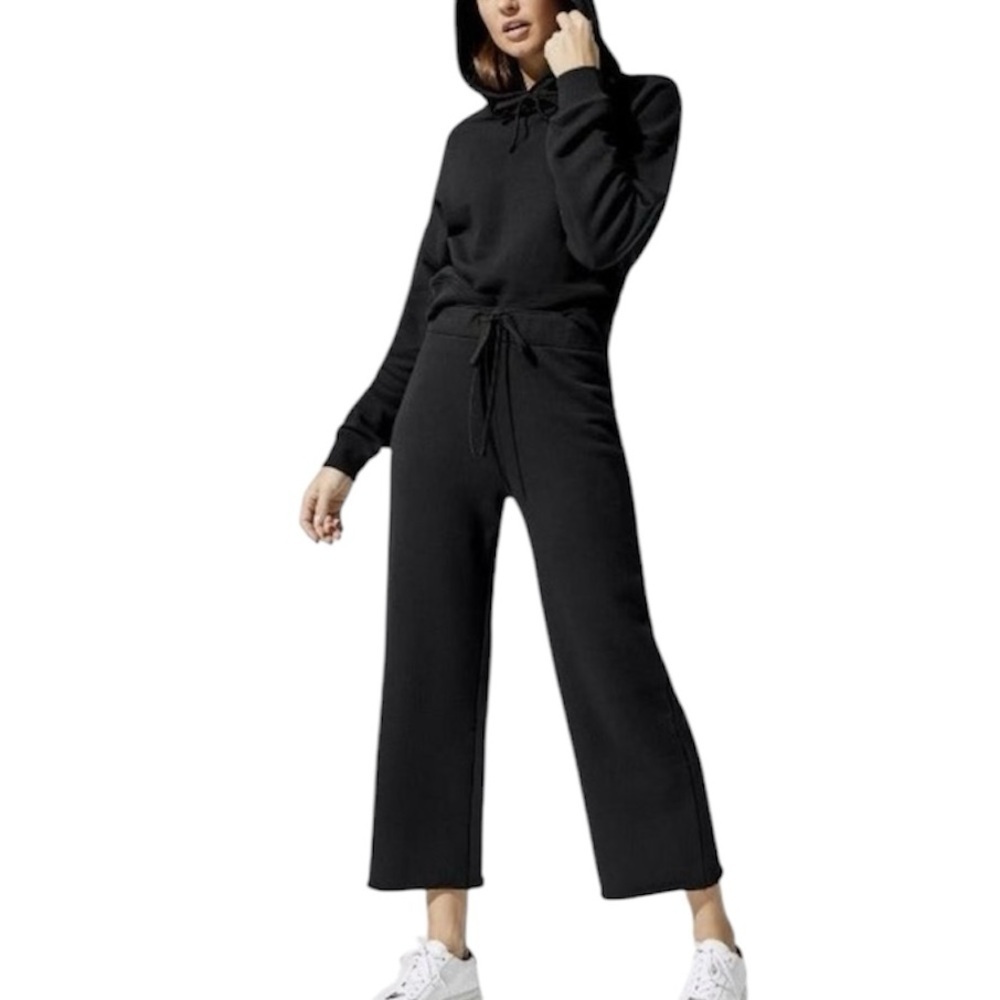 Carbon38 Straight Leg Sweatpants French Terry Organic Cotton Sweatpants BLK XS